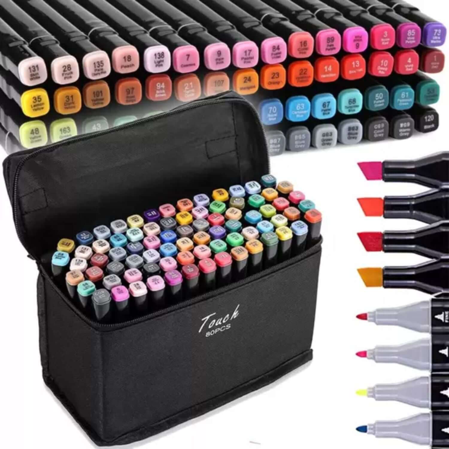 Kit Marcadores Dobles Set De 80 Colores