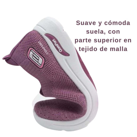 Tenis Comfort Livianos Sin Cordones Dama - Rosado-  suela flexible